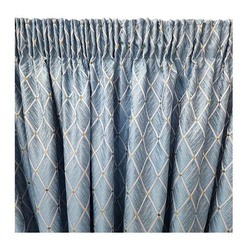 Matoc Designs Readymade Curtain -Diamond Design - Blue -Lined -Taped