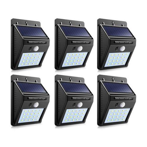 Pack of 6 Motion Night Sensor Solar LED Wall Light