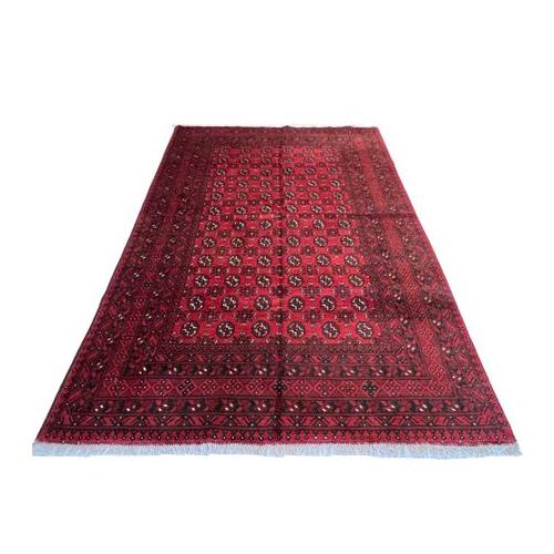 Handmade Red Afghan Carpet 293 x 195 cm
