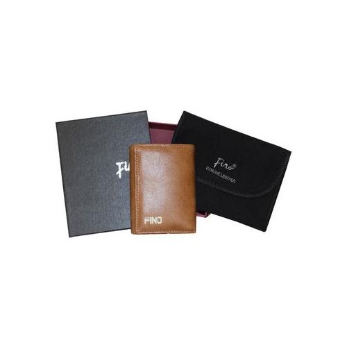 Fino HL-1502 Full Grain Genuine Leather Slim Compact Card Wallet with Box