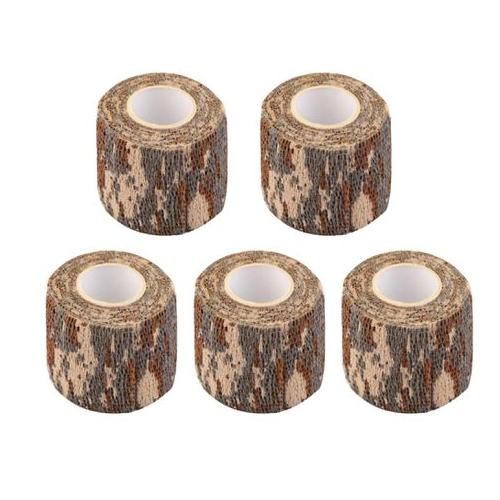 4.5m x 5cm Outdoor Elastic Camouflage Tape 5 Rolls Set for Hunting Rifle