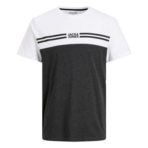Mens Jack and Jones Distance T-Shirt - White/DGM (Parallel Import)