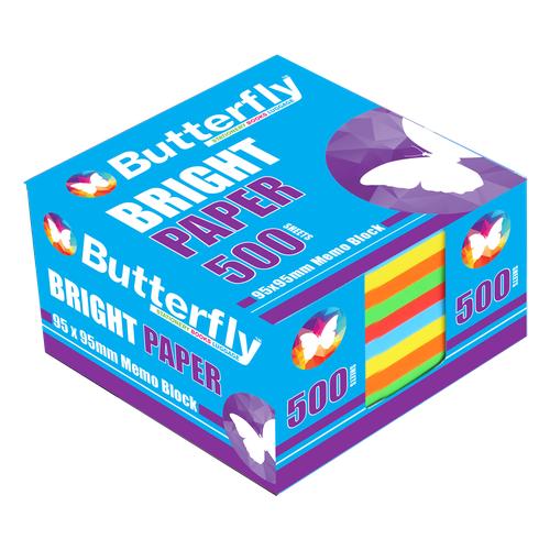 Butterfly Memo Block (95 x 95mm) 500 Sheets - Bright Paper