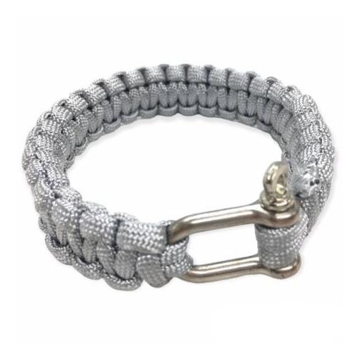 Paracord Hand Bracelet 25cm Metal Lock - Grey