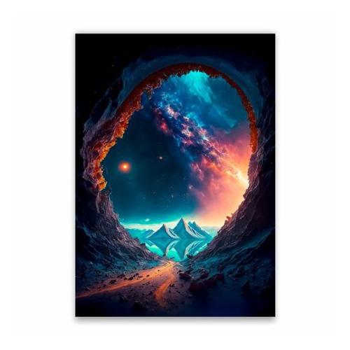 Blue Landscape Universe Poster - A1
