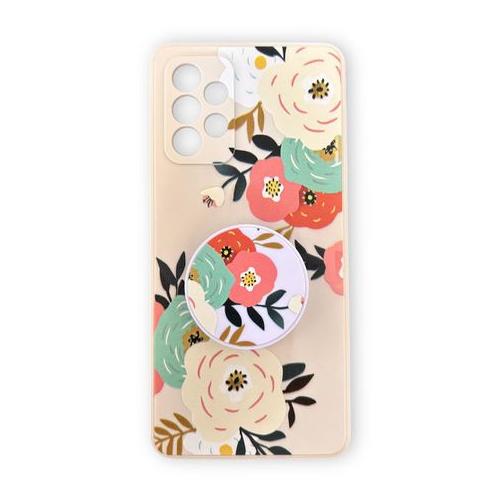 AMA Floral Pattern Phone Case With Stand-Out Holder For Samsung A72