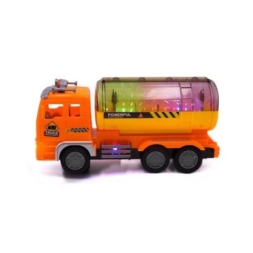 Electric Oil Tanker Toy Truck - With Bright Flashing 4D Lights & Real Sound