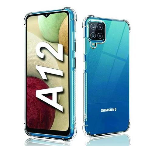 TPU Clear Pouch Gel Case & 9D Tempered Glass Double Kit for Galaxy A12