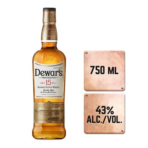 Dewar's 15 Year Old Blended Scotch Whisky, 43% ABV, 750ml