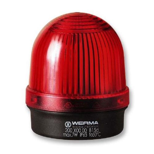 Werma (20010000) Beacon, Permanent; Red, Steady, 7W, 230VAC/VDC