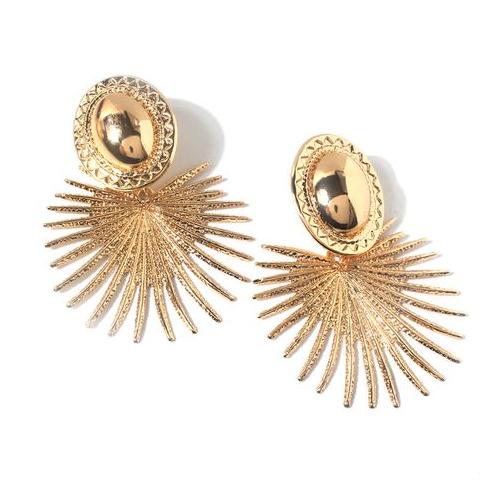 Exaggerated Personality Earrings-golden