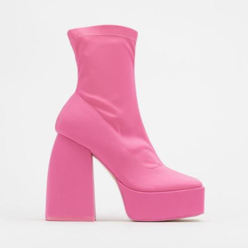Charlie Nylon Mid Calf Boot Pink