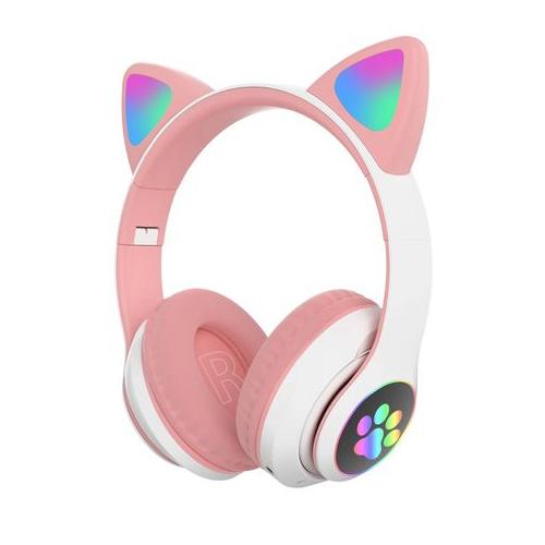 Cute LED Cat Ears Kids Wireless Music Headphones