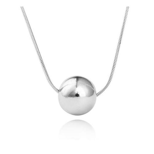 Necklace Initial 925 Sterling Silver Bead Ball Necklace For Women