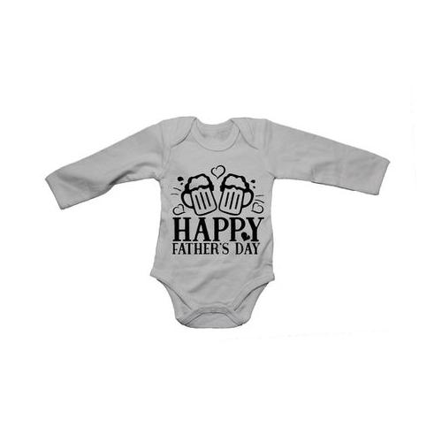 Happy Father's Day - Beer - Long Sleeve - Baby Grow