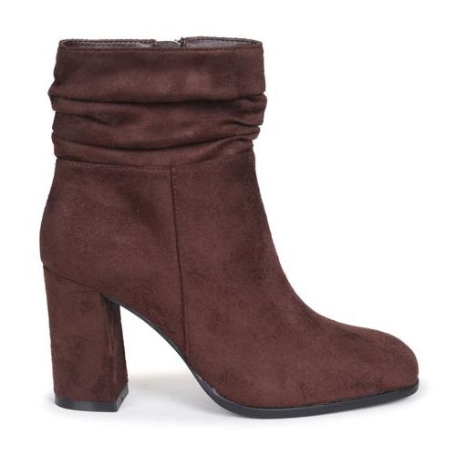 Linzi Ladies - MILA Soft Faux Suede Boots - Brown Suede