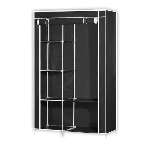 Portable Clothes Closet Wardrobe Storage Organiser with 6 Shelves - Black