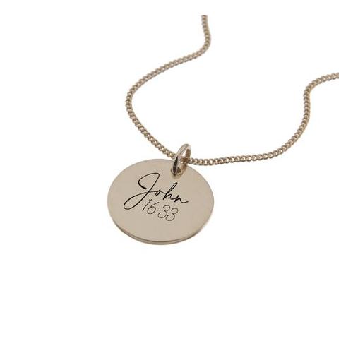 John 16:33 18ct Rose Gold Necklace with Chain