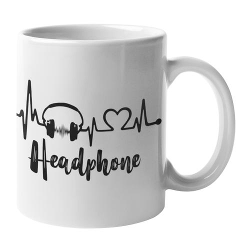 Headphones Heartbeat Coffee Mug v2