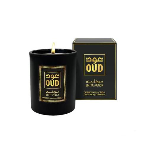 Luxury Oud Organic Scented Candle - 220ml (White Peach)