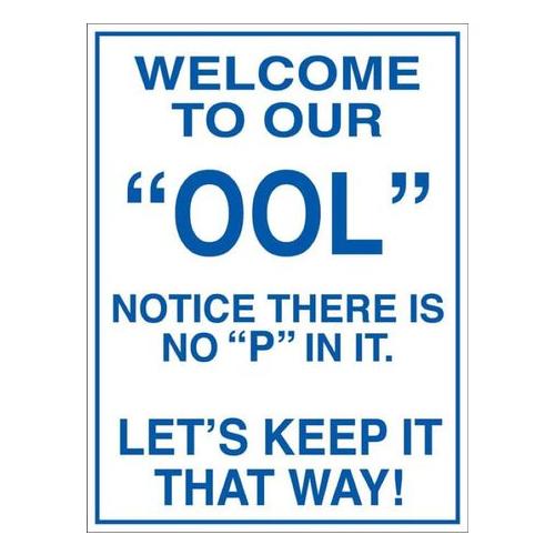 Welcome To Our Pool 290x440