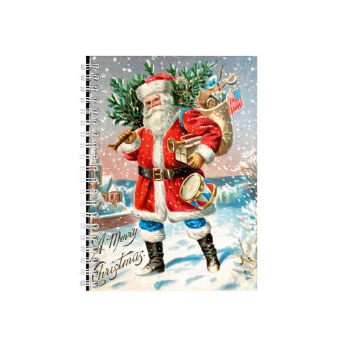 Vintage Santa Snow Notebook, Christmas Gift Idea, Writing Books Notepad Pad