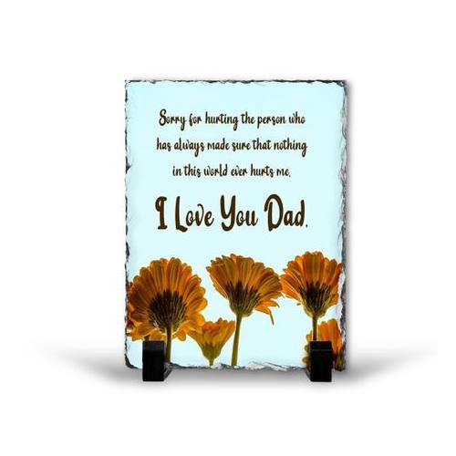 Sorry dad I Love You Birthday Christmas Father's Day Gift Rock Slate