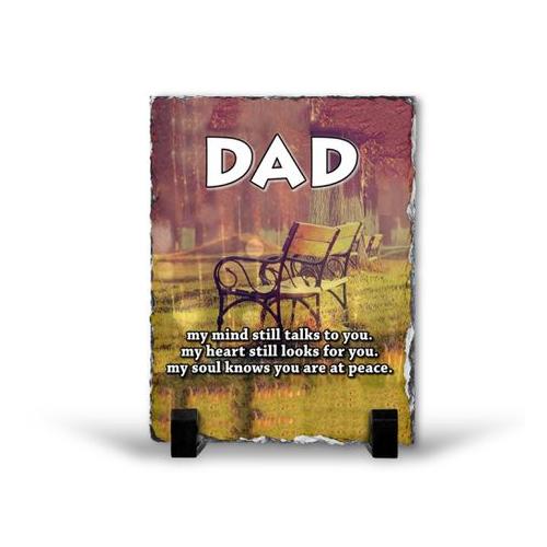 Dad My Mind Grief Memorial Remembrance Father's Day Gift Rock Slate