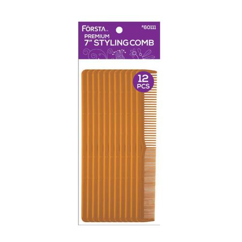 FORSTA Premium 7" Styling Comb 12pcs bone x 4