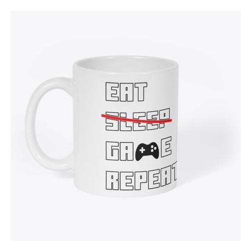 Eat Sleep Game Repeat Coffee Mug