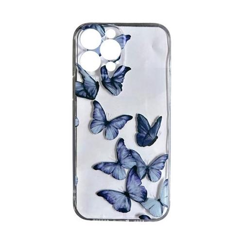 AMA Butterfly Pattern Clear Phone Case For iPhone 14 Pro