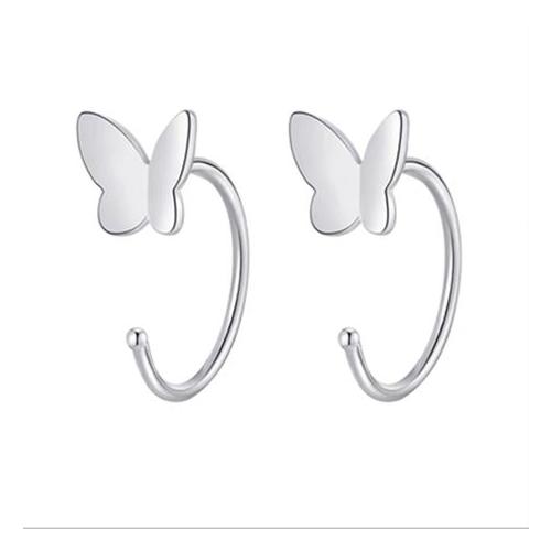 Sterling Silver Butterfly Wrap Cuff Earrings