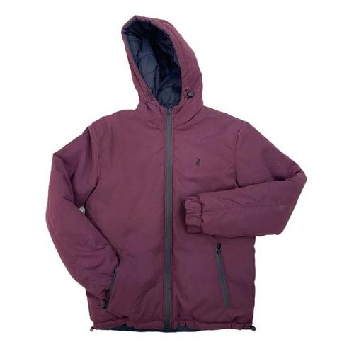 Polo - Mens Burgundy/Navy Reversible Hooded Jacket