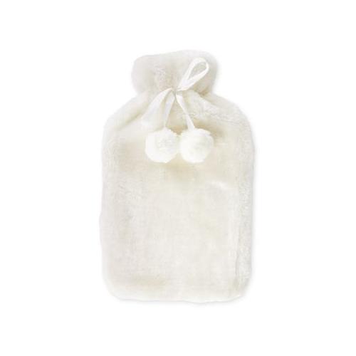 Soft Feel Faux Fur Hot Water Bottles with Pom Poms - 1.5L