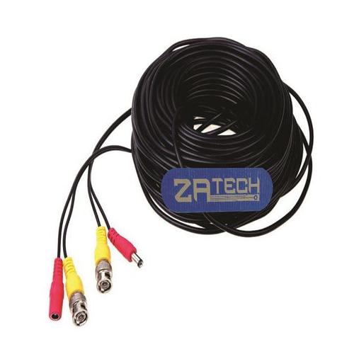 Zatech 40 metre power and video CCTV Camera Cable - Black