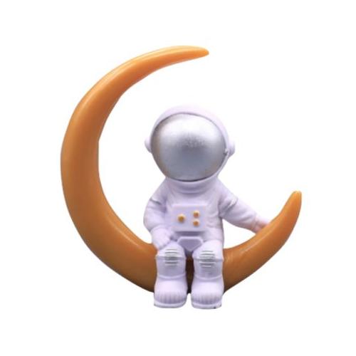 Home Decor Space Man Figurine Crescent Moon