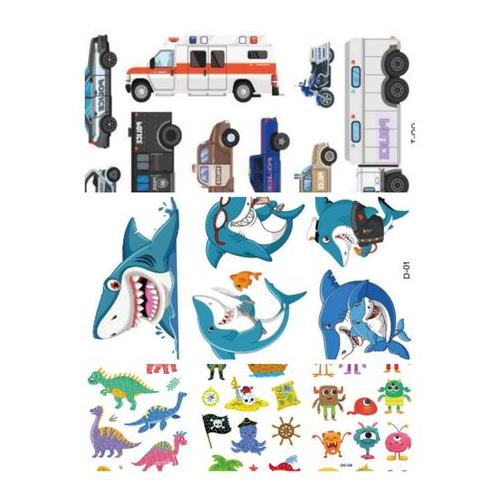 Kids Tattoos Mixed Pack - Boys Adventures