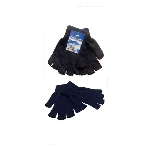 Fingerless Gloves - Set of 2 Pair - Black and Navy Color