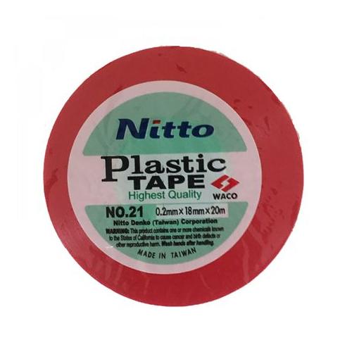Nitto Plastic Insulation Tape 0.2mm x 18m 20m Red Pack 2
