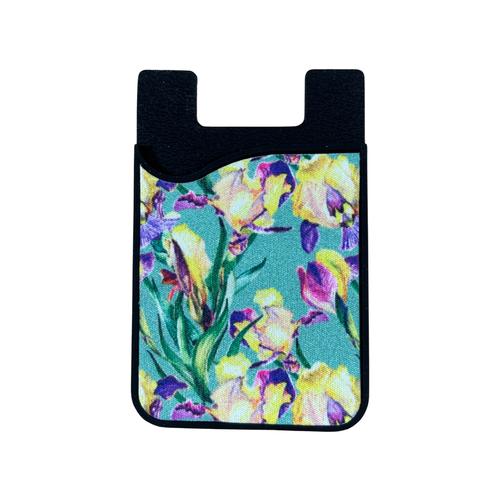 Card Holder that can Stick to the back of your Phone - Yellow Flowers