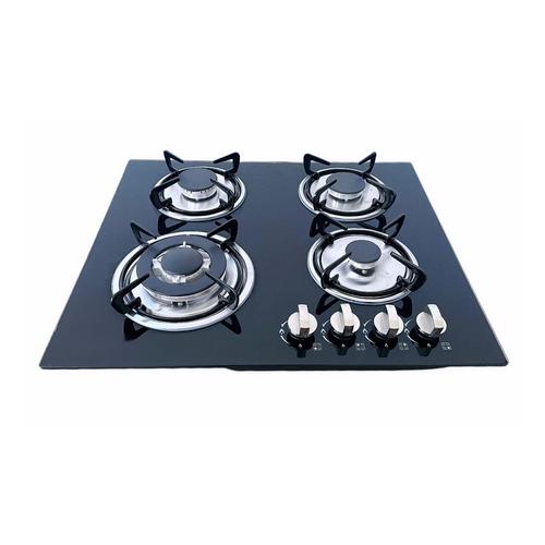 Built-In Tempered Glass Countertop 4 Burner Gas Hob 600mmx510mm