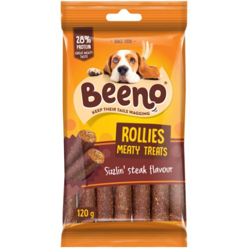 BEENO Steak Flavoured Rollies Dog Treats 120g