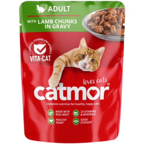 Catmor Lamb Chunks In Gravy Adult Wet Cat Food 70g