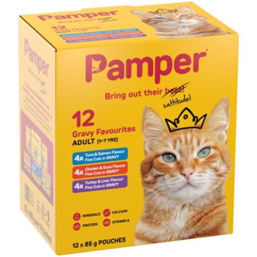 Pamper Gravy Favourites Cat Food 12 x 85g