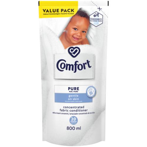 Comfort Pure Concentrated Laundry Fabric Softener Refill For Sensitive Skin 800ml