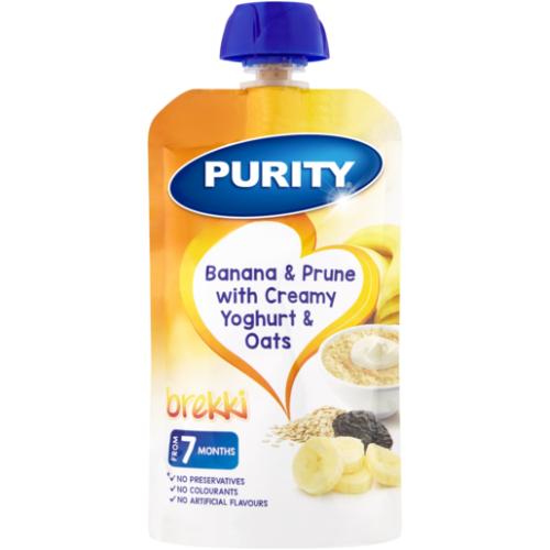 PURITY Banana & Prune With Creamy Yoghurt & Oats Breakfast Puree 7 Months+ 110ml