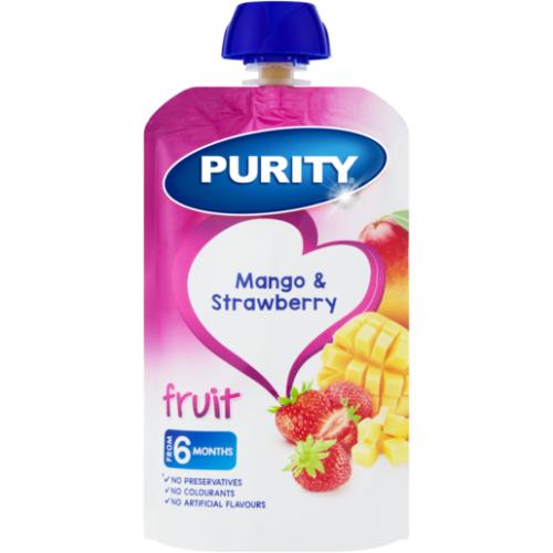 PURITY Mango & Strawberry Fruit Puree 6 Months+ 110ml