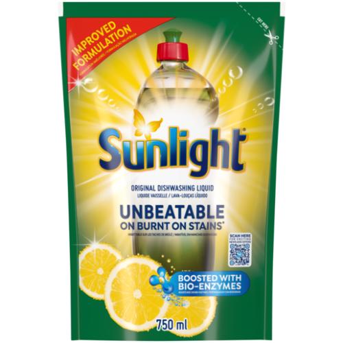 Sunlight Lemon 100 Original Dishwashing Liquid Refill 750ml