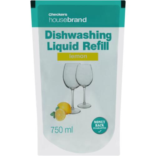 Checkers Housebrand Lemon Dishwashing Liquid Refill Pack 750ml