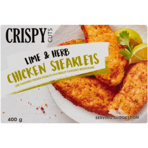 Crispy Cuts Frozen Lime & Herb Chicken Steaklets 400g